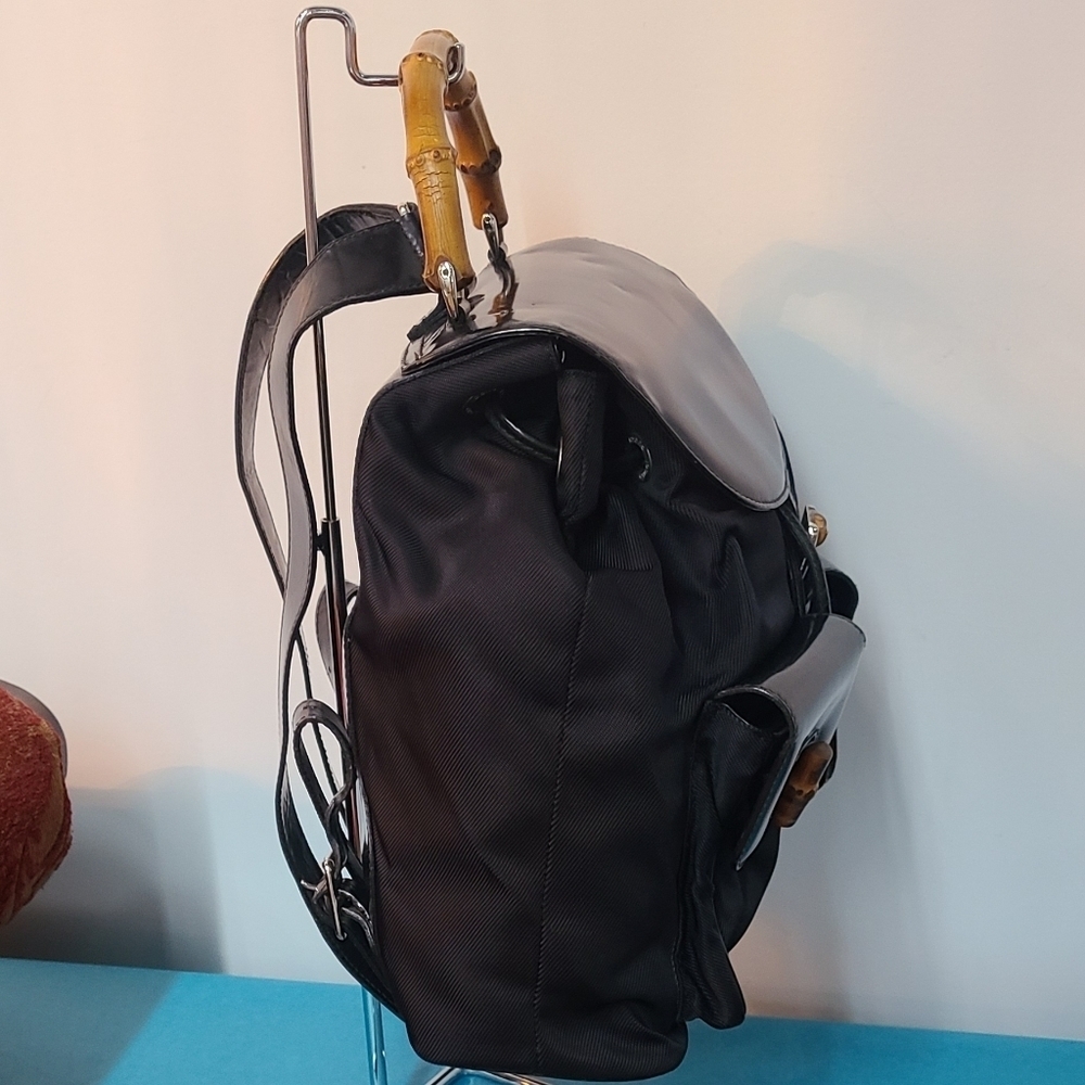 Gucci Bamboo Drawstring Nylon Backpack - Picture 8 of 17